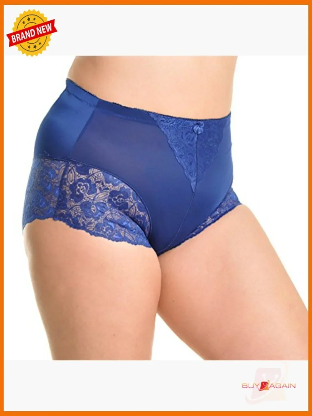 High Waist Boxer Briefs with Lace Accent - 12 Pack